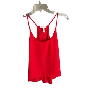Red Flowy Sleeveless Blouse